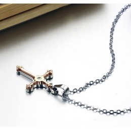 De Koning Van De Hoeveelheid Vrouwelijke Kruis Titanium Ketting