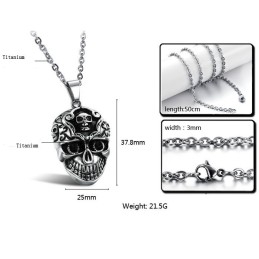 Titanium Ketting Met Schedel Van Superieure Kwaliteit Voor Mannen