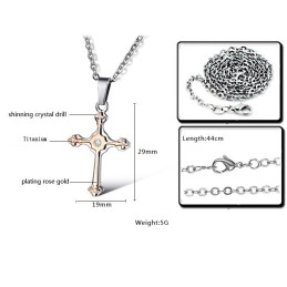 Betrouwbare Kwaliteit Vrouwelijke Kruis Titanium Ketting