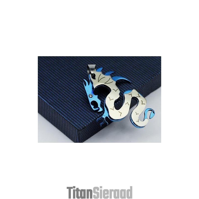 Mode Puur Titanium Heren Hangers En Ketting Draak