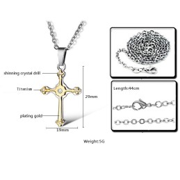 Gebruiksvriendelijke Vrouwelijke Kruistitanium Ketting Met Strass