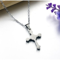 Uitstekende Kwaliteit Vrouwelijke Kruis Titanium Ketting Met Strass