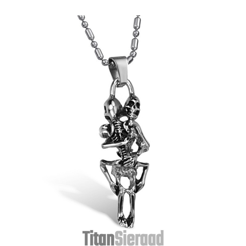 Stabiele Kwaliteit Mannelijke Schedel Titanium Ketting Stabiele Kwaliteit Mannelijke Schedel Titanium Ketting