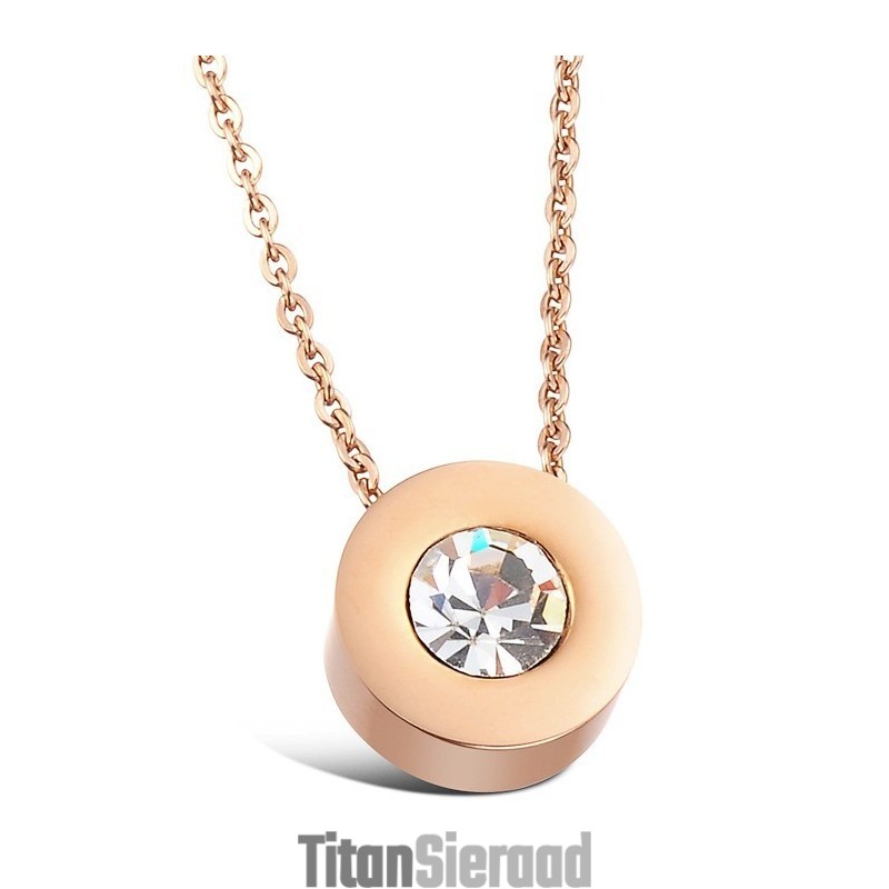 Stabiele Kwaliteit Dames Titanium Ketting Met Strass