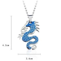 Mode Puur Titanium Heren Hangers En Ketting Draak