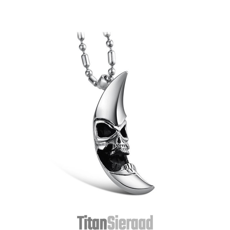 Hoogwaardige Mannelijke Maanvormige Titanium Ketting Hoogwaardige Mannelijke Maanvormige Titanium Ketting