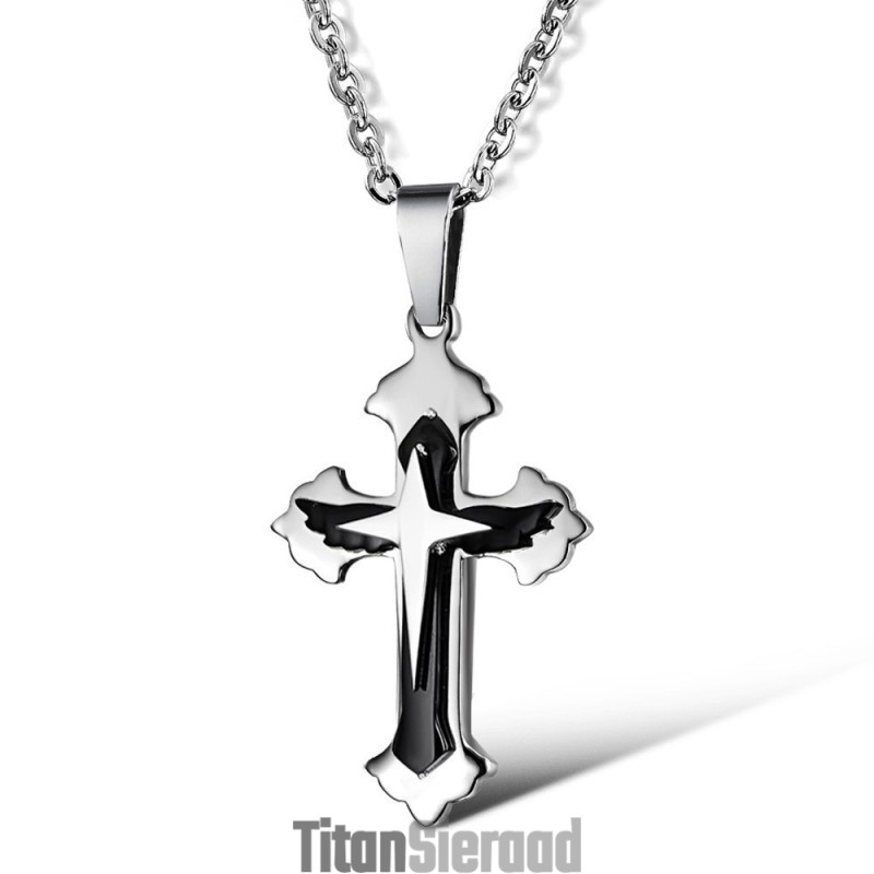 Stabiele Kwaliteit Mannelijke Kruis Titanium Ketting