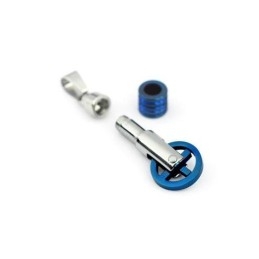Blauwe En Zilveren Eenwieler Titanium Hanger En Ketting