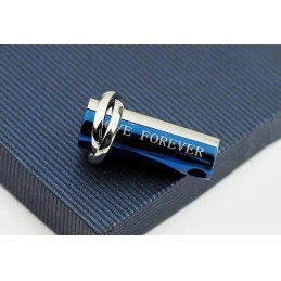Liefde Voor Altijd Blauwe En Zilveren Tweedelige Titanium Hangerketting