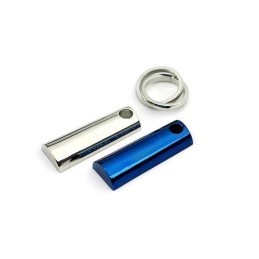 Liefde Voor Altijd Blauwe En Zilveren Tweedelige Titanium Hangerketting