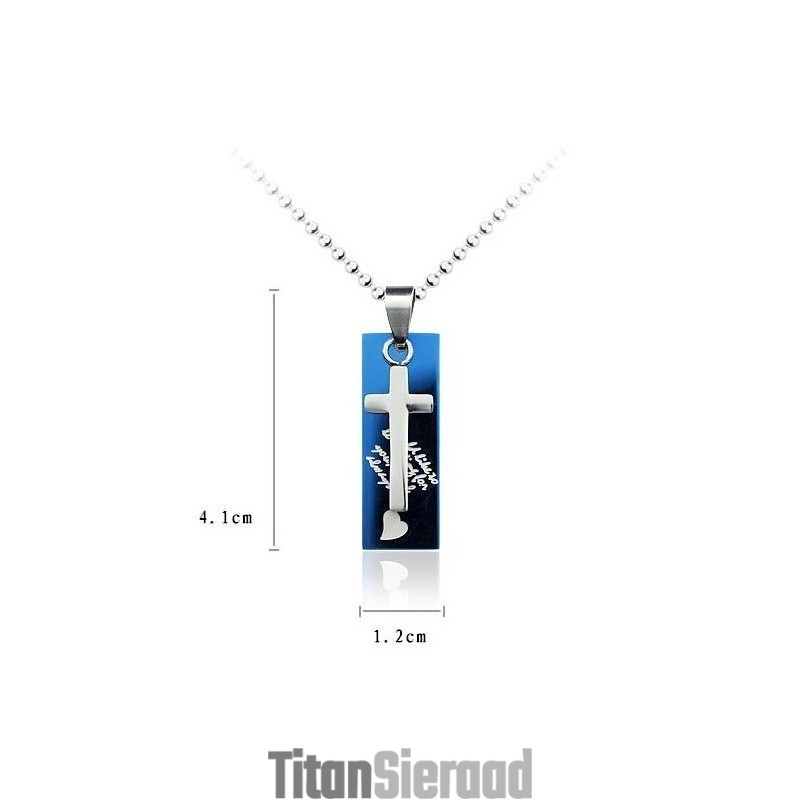 Liefdeshart Titanium Ketting Kruis Hanger
