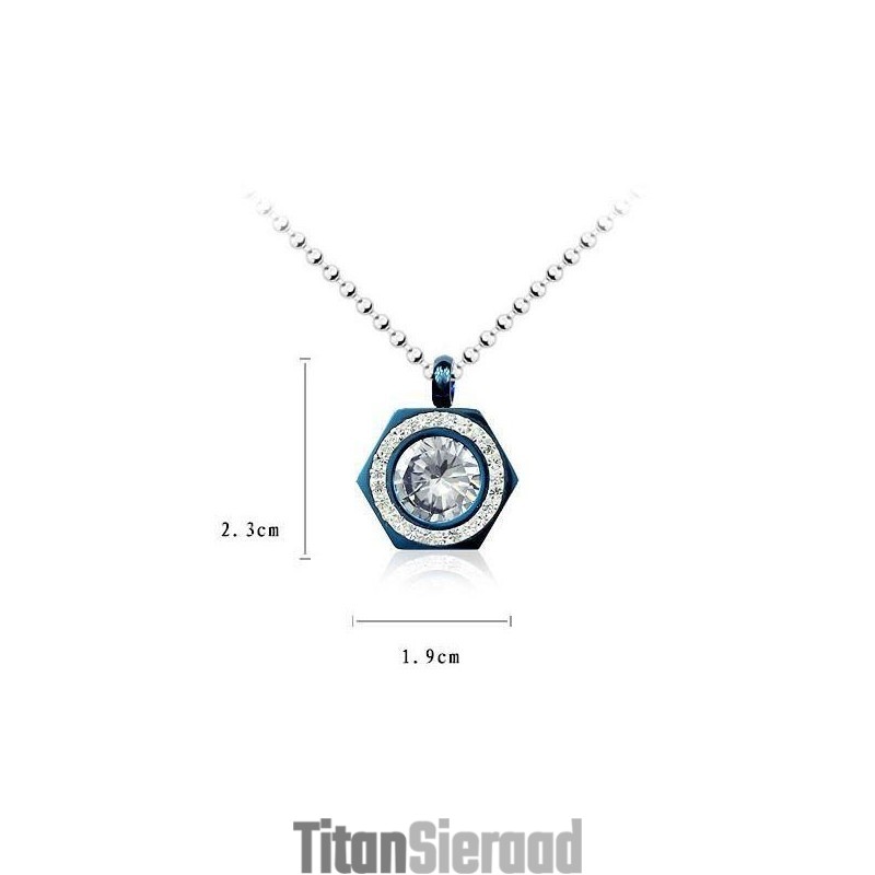 Hexagram Blauwe Hanger Van Puur Titanium En Diamant Hexagram Blauwe Hanger Van Puur Titanium En Diamant