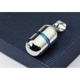 Love Forever Zilveren Pil Hanger Ketting Van Zuiver Titanium