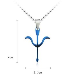 Cupido'S Pijl Blauwe Titanium Hanger En Ketting