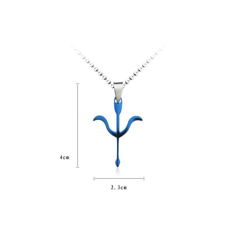 Cupido'S Pijl Blauwe Titanium Hanger En Ketting Cupido'S Pijl Blauwe Titanium Hanger En Ketting