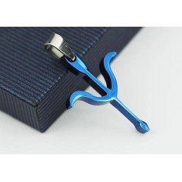 Cupido'S Pijl Blauwe Titanium Hanger En Ketting