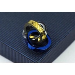 Mode Driekleurige Ringen Hanger En Titanium Ketting