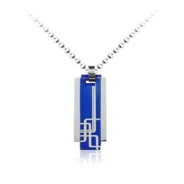 Man 3-Delige Patroon Puur Titanium Ketting Gratis Ketting