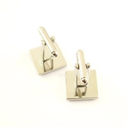 Vierkante Manchetknopen Van Titanium En Zwart Ip-Geplateerd