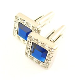 Titanium Vierkante Manchetknopen Met Diamanten