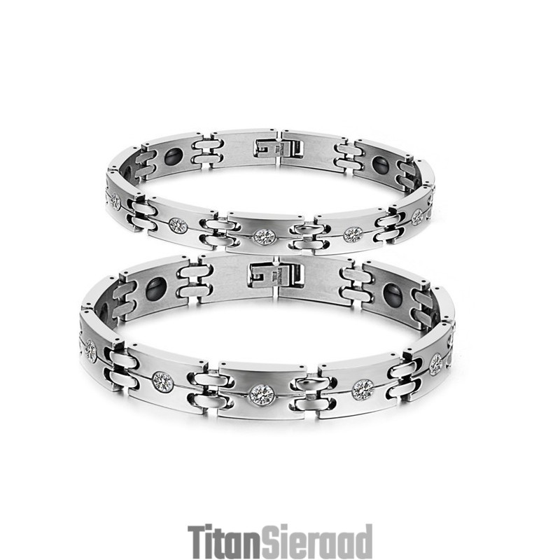 Stabiele Kwaliteit Titanium Gezondheidsarmband Voor Geliefden Met Strass Stabiele Kwaliteit Titanium Gezondheidsarmband Voor Geliefden Met Strass