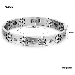 Stabiele Kwaliteit Titanium Gezondheidsarmband Voor Geliefden Met Strass