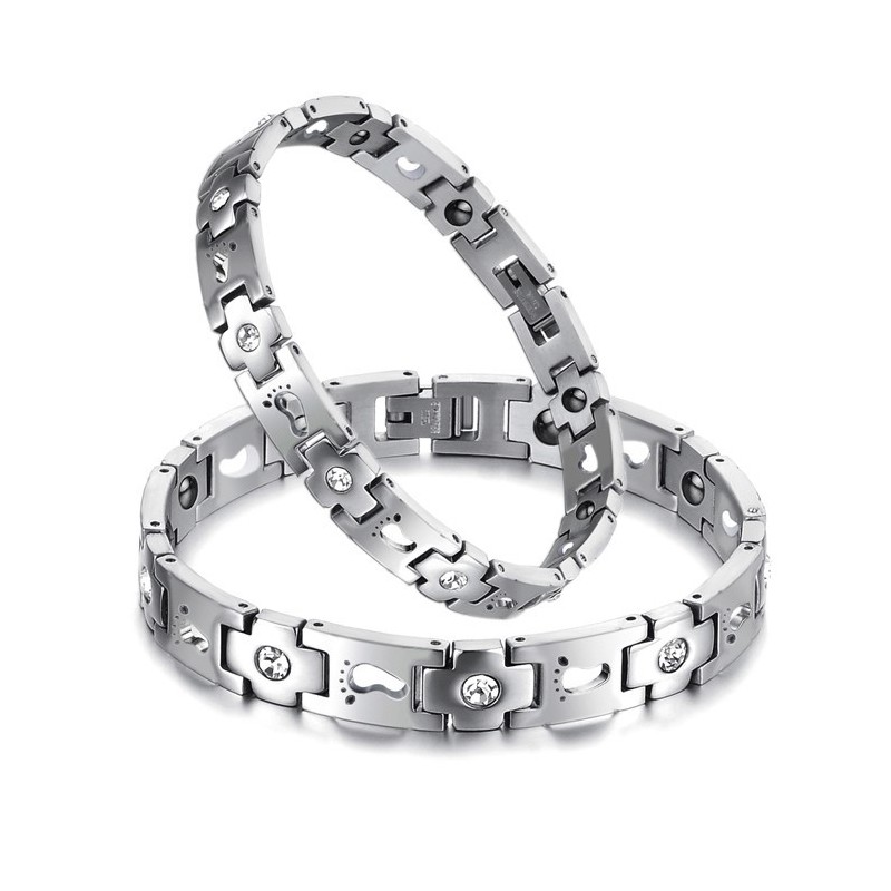 De Koningin Van Kwaliteitstitanium Armbanden Voor Geliefden Met Strass