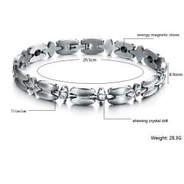 Armband Van Hoogwaardig Titanium Met Magneetsteen