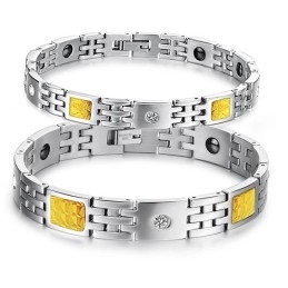 Superieure Kwaliteit Titanium Armband Voor Geliefden Met Strass