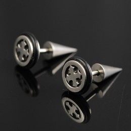 Titanium Kruis Oorbellen