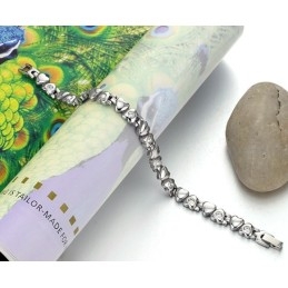 Superieure Kwaliteit Dames Sweetheart Titanium Armband Met Strass