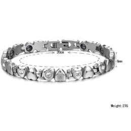 Superieure Kwaliteit Dames Sweetheart Titanium Armband Met Strass
