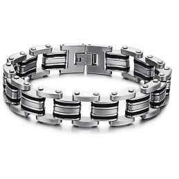 Stabiele Kwaliteit Heren Klassieke Titanium Siliconen Armband