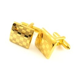 Vierkante Manchetknopen Van Titanium Met Gouden Plating