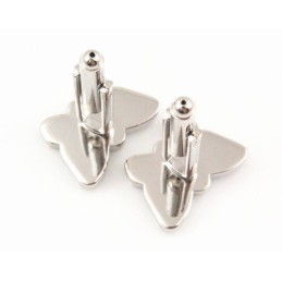 Vlinder Titanium Manchetknopen Met Diamanten