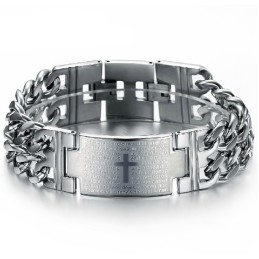Gebruiksvriendelijke Mannelijke Kruis Titanium Armband