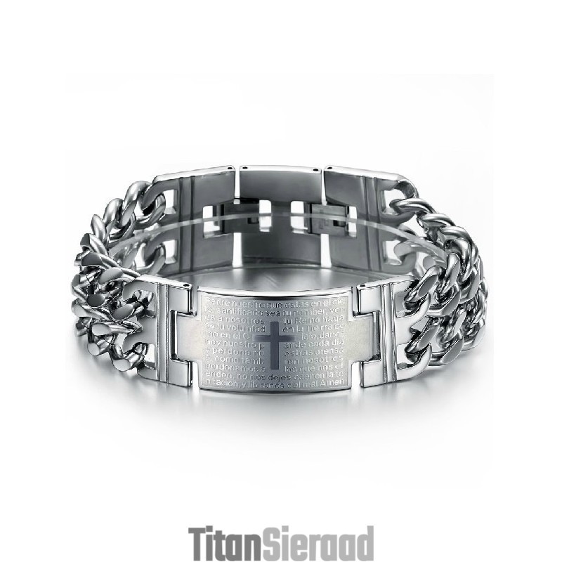 Gebruiksvriendelijke Mannelijke Kruis Titanium Armband
