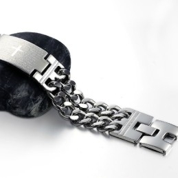 Gebruiksvriendelijke Mannelijke Kruis Titanium Armband