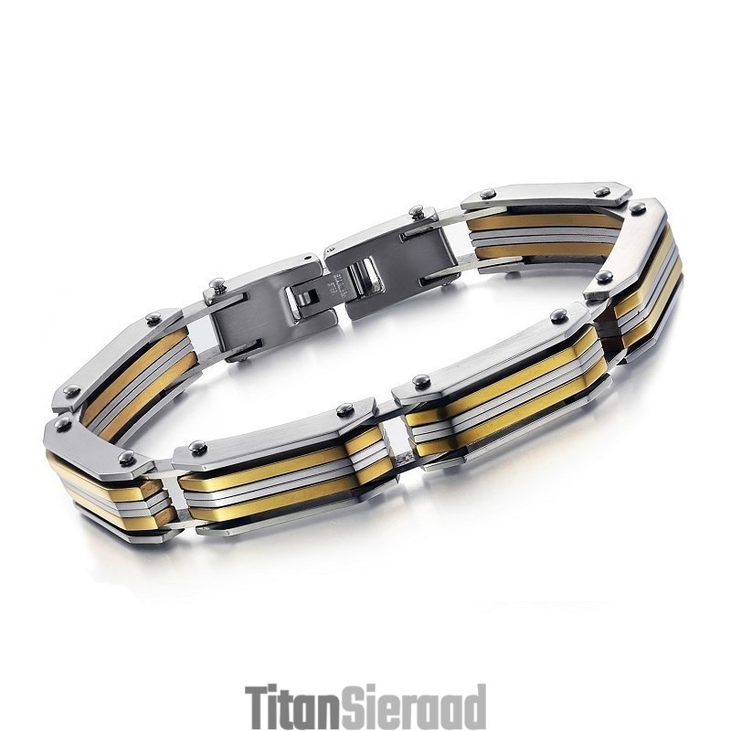 Brede Variaties Heren Titanium Armband