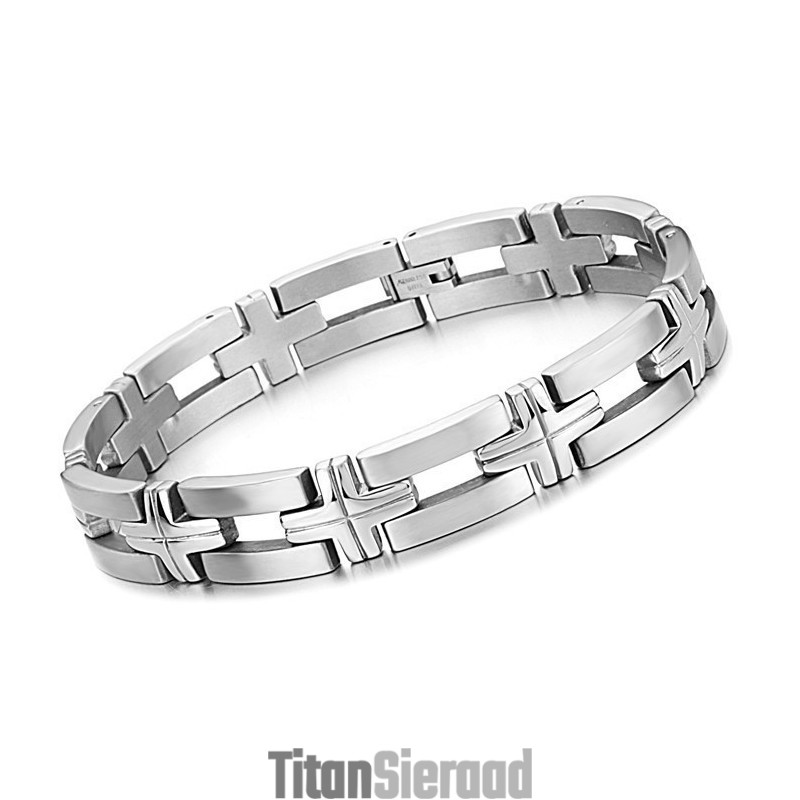 Hoogwaardige Mannelijke Kruis Titanium Armband Hoogwaardige Mannelijke Kruis Titanium Armband