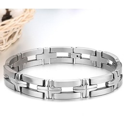 Hoogwaardige Mannelijke Kruis Titanium Armband