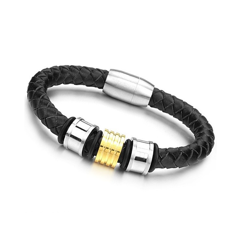 Betrouwbare Kwaliteit Ronde Titanium Leren Armband Voor Heren Betrouwbare Kwaliteit Ronde Titanium Leren Armband Voor Heren