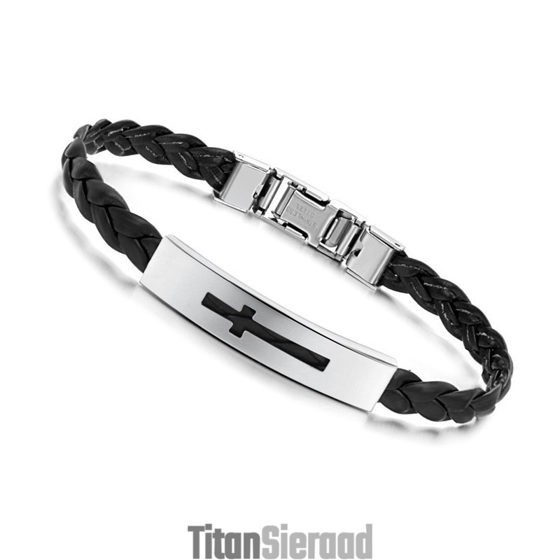 Stabiele Kwaliteit Vrouwelijke Kruis Titanium Pu Armband