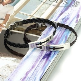 Stabiele Kwaliteit Vrouwelijke Kruis Titanium Pu Armband