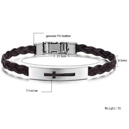 Stabiele Kwaliteit Vrouwelijke Kruis Titanium Pu Armband