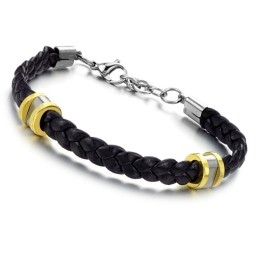 Hoogwaardige, Bondige Titanium Leren Armband