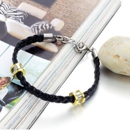 Hoogwaardige, Bondige Titanium Leren Armband