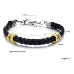 Hoogwaardige, Bondige Titanium Leren Armband
