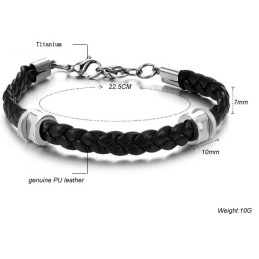 Hoogwaardige, Bondige Titanium Leren Armband