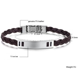 Gebruiksvriendelijke Vrouwelijke Titanium Leren Armband